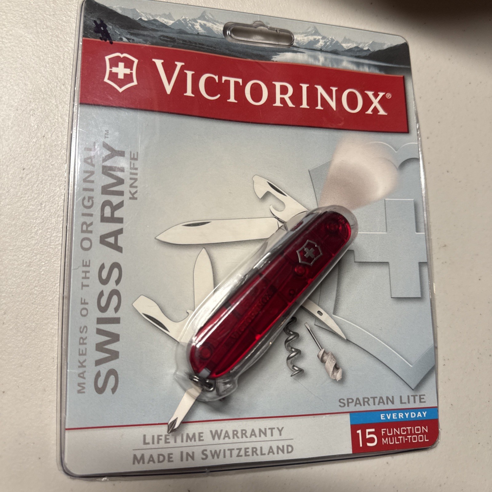 Victorinox Swiss Army Knife Spartan Lite Ruby Red New 15 Tools Switzerland