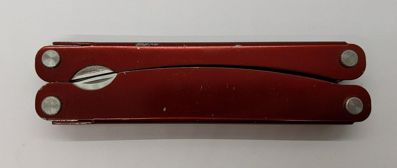 KVD Plain + Serrated Knives Screwdriver NeedleNose Pliers Red Multi-Tool+Sheathe