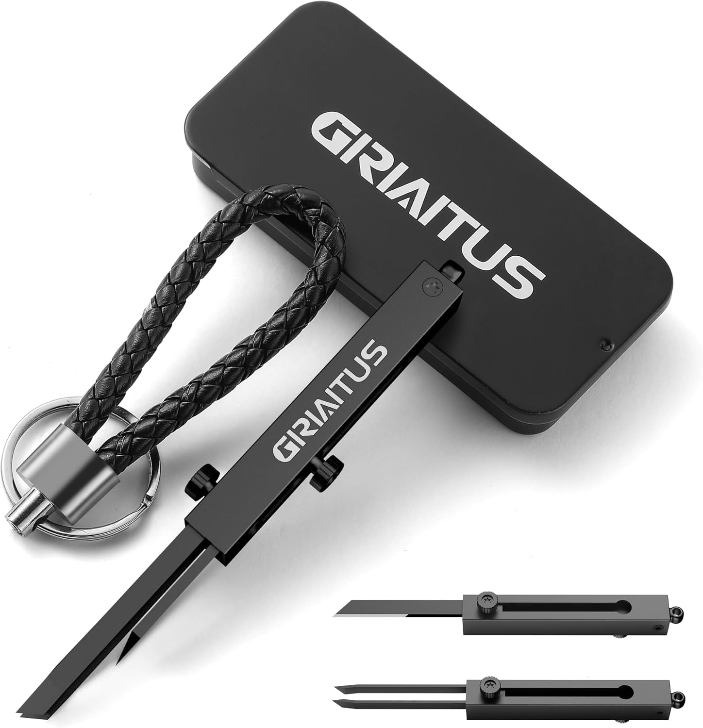 EDC 2-in-1 Pocket Knife Box Cutter and Keychain Precision Tweezers Multitool