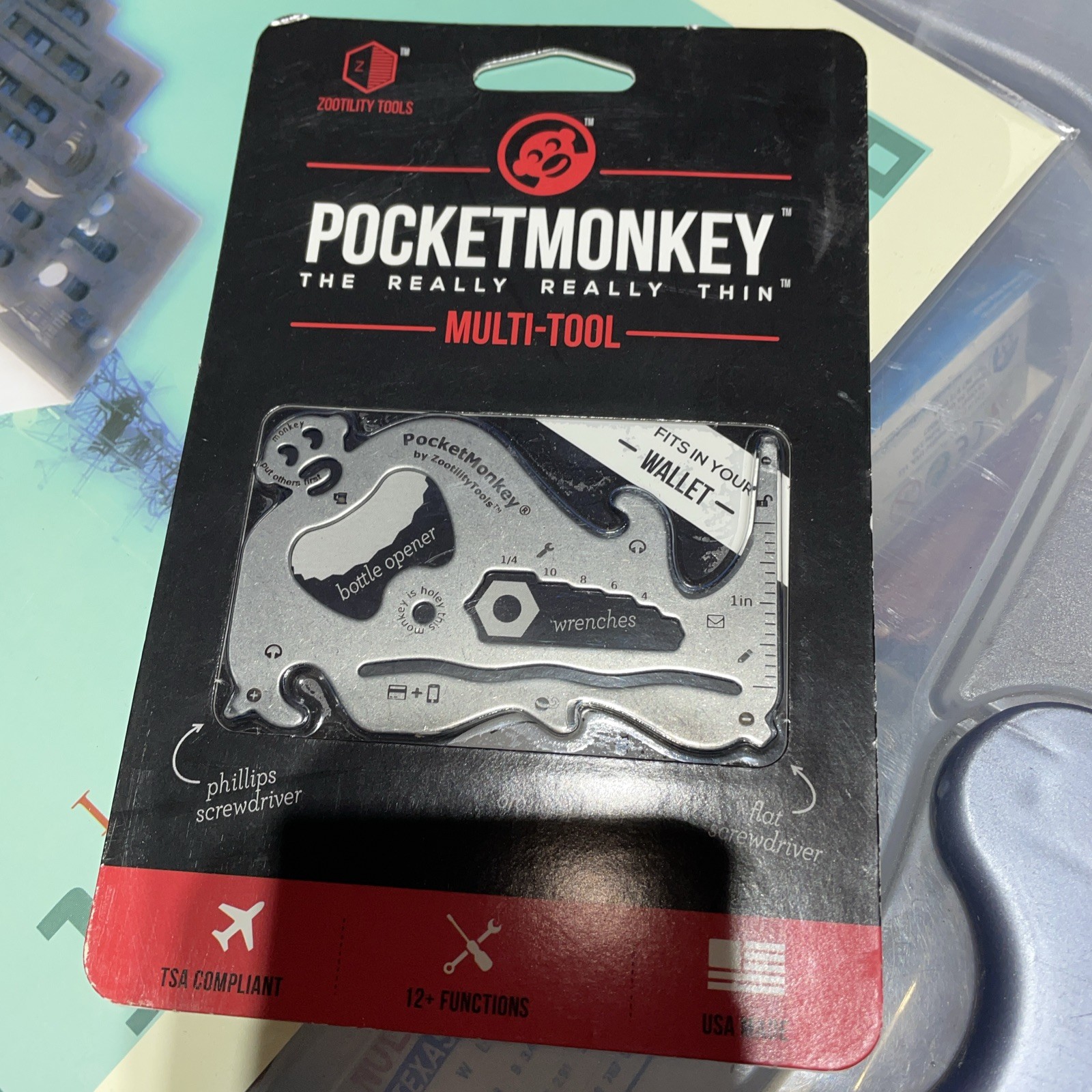 BRAND NEW – Zootility PocketMonkey Multitool – Wallet-Sized, TSA Compliant