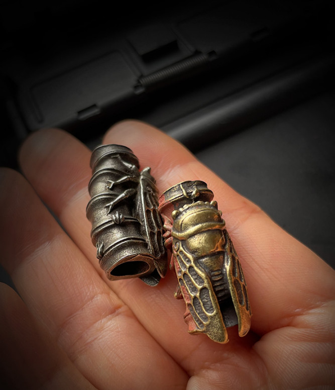 Pure Brass Cicada Umbrella Rope Bead Pendant Decoration, Multi-Tool –
