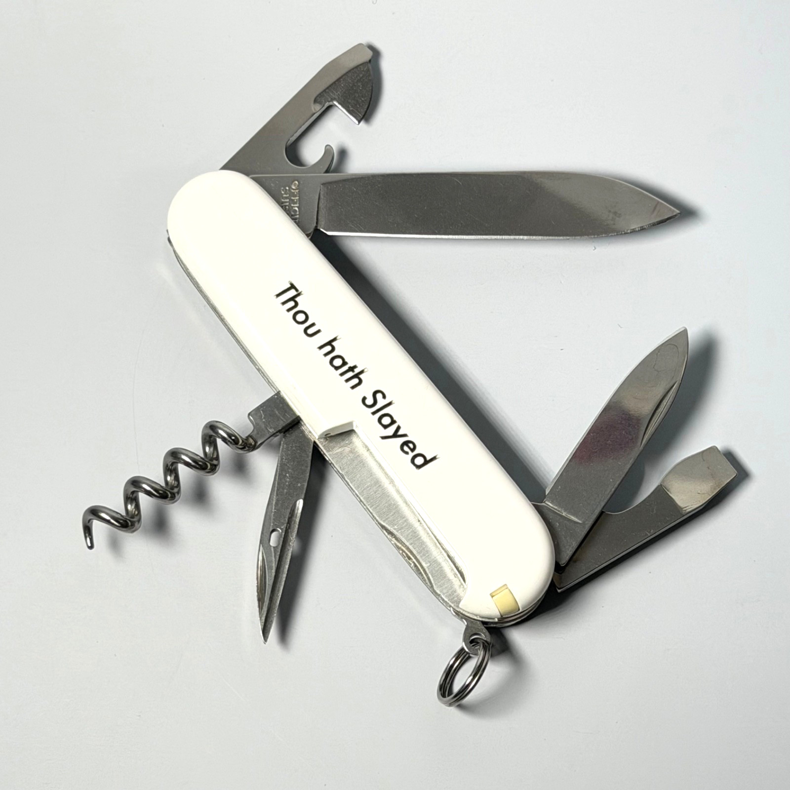 Victorinox Spartan Swiss Army Knife Green/White “Thou Hath Slayed” Advertising