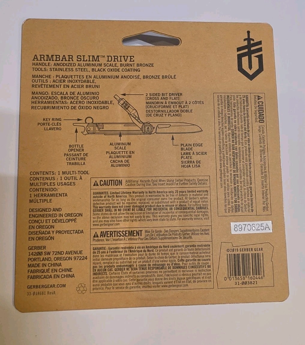 Gerber Armbar Slim Multi-Tool with Screwdriver and Scissors