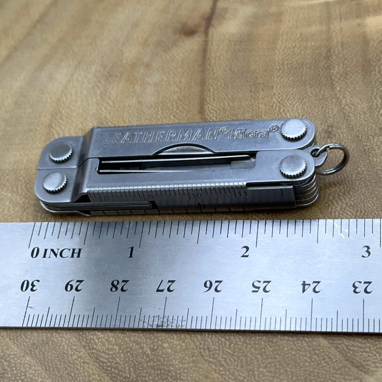 1 Leatherman Micra Stainless Mini Multitool Knife, Stainless Dated 01/17 *READ*