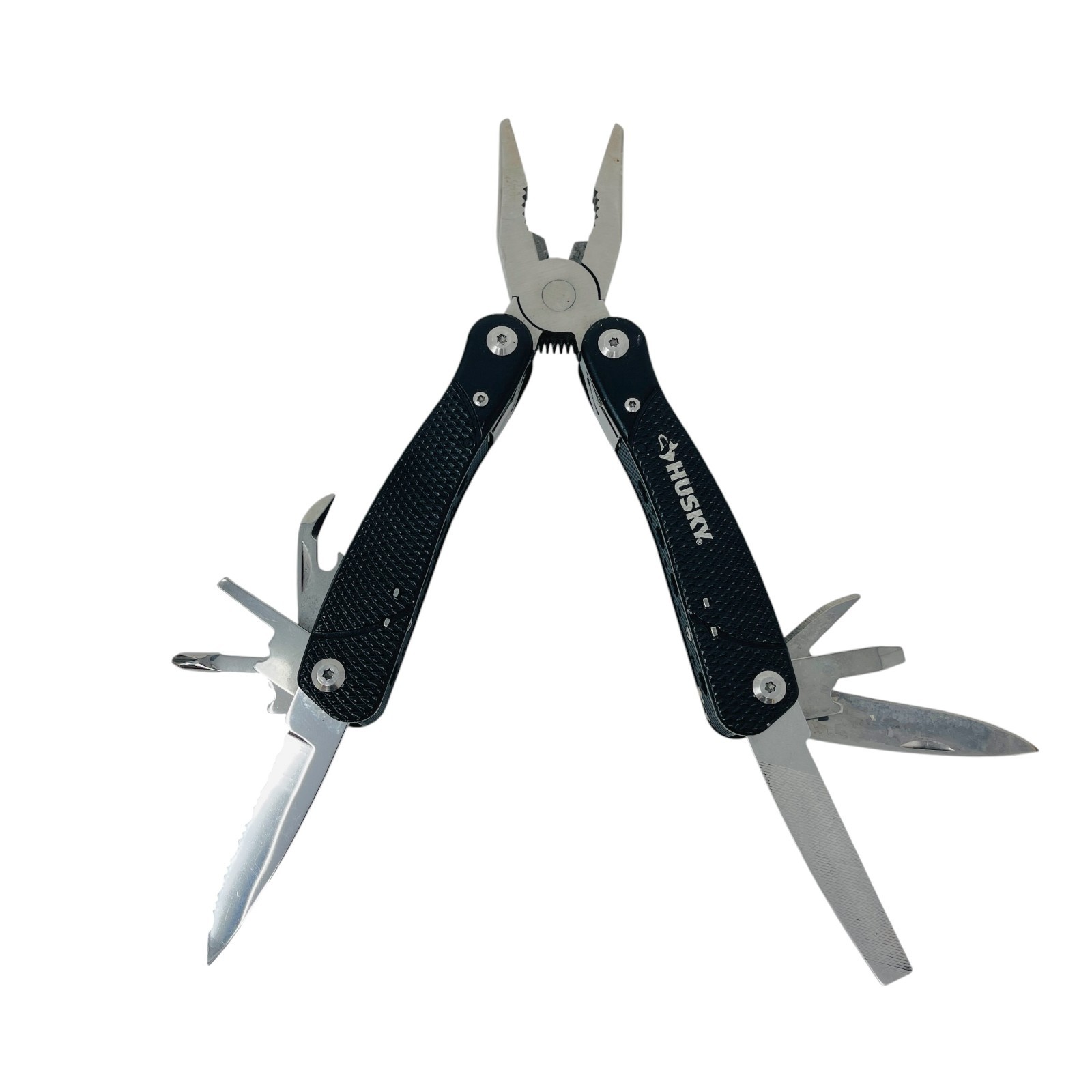 Husky MultiTool Professional Folding Pliers Set Stainless, Black Red, 4 Pcs