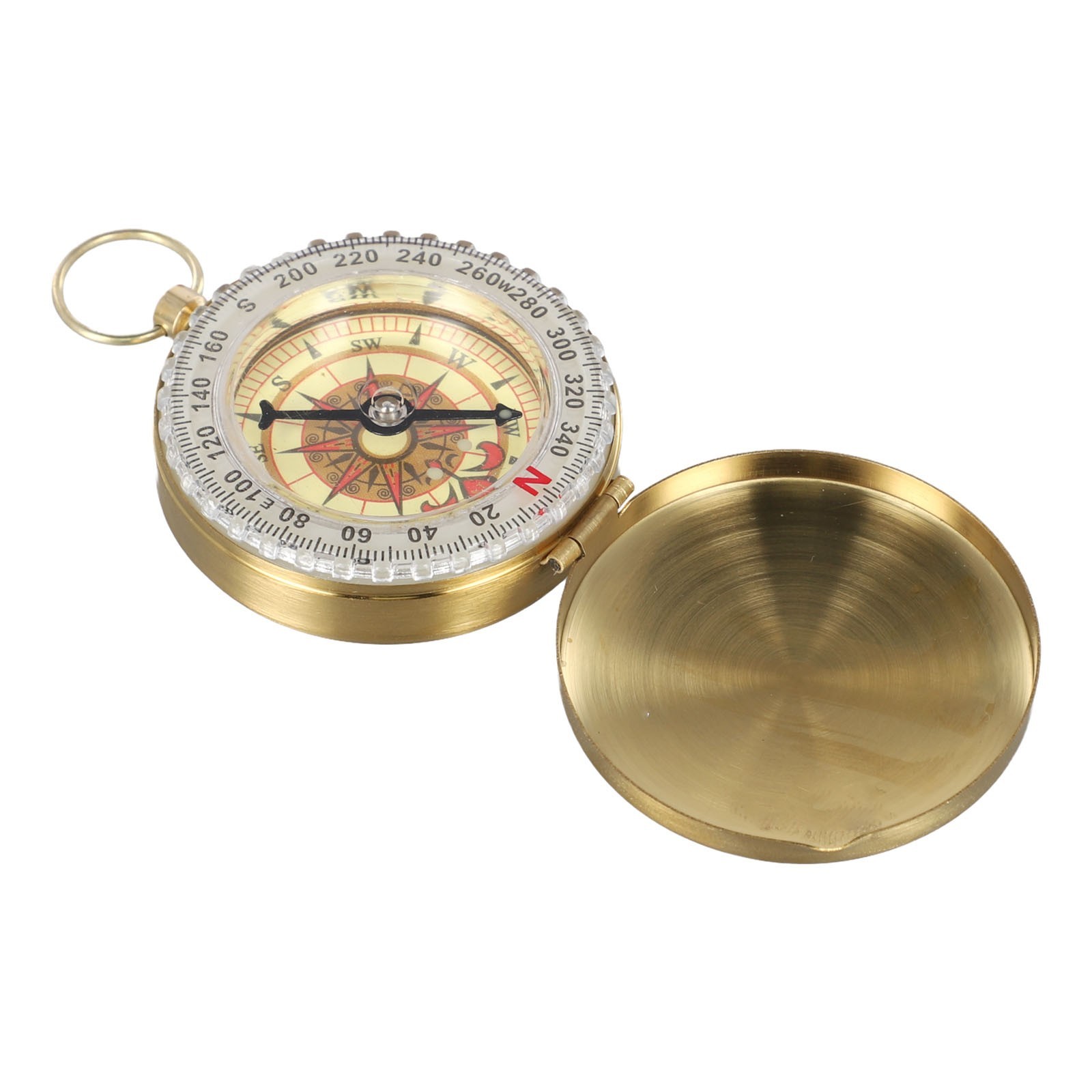 Hiking Pocket Brass Golden for Compass Portable Noctilucent for Compass