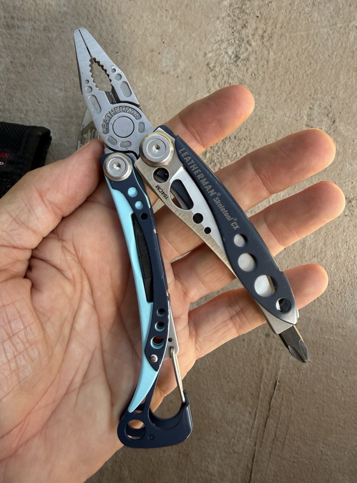 LEATHERMAN SKELETOOL CX & KB NIGHTSHADE MULTI-TOOL & KNIFE IN SHEATH, EXCELLENT!