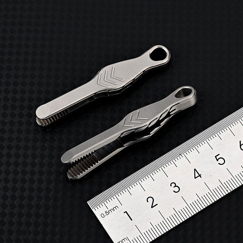 Hot Mini Lightweight Titanium Alloy Keychain Tweezers Portable EDC Outdoor Tool