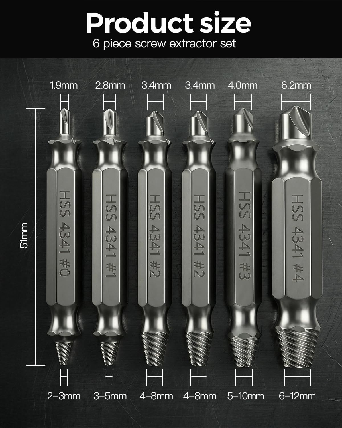 Gifts for Men, Damaged Screw Extractor Set – Remover for Stripped Head Screws Nu