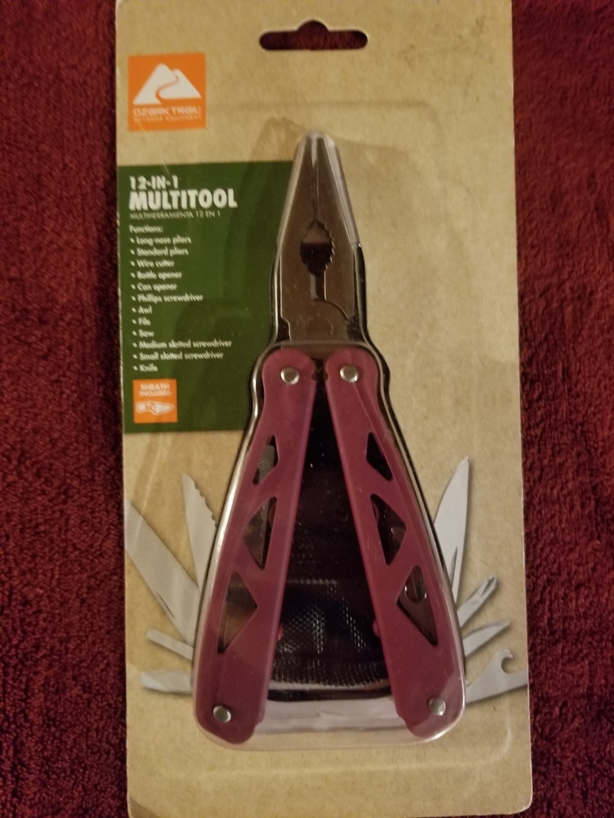 New Ozark Trail 12-In-1 Multitool Pliers Knife Saw Cutter Opener w/ Snap Sheath