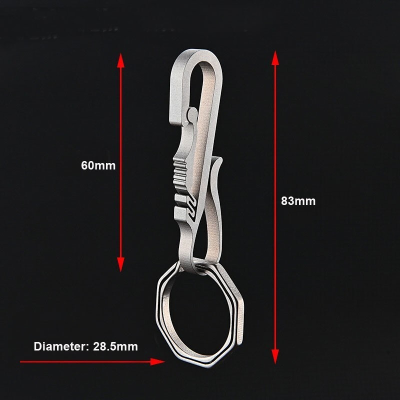 Titanium Alloy Key chain Carabiner with Key Ring Waist Hanging Buckle EDC Tool