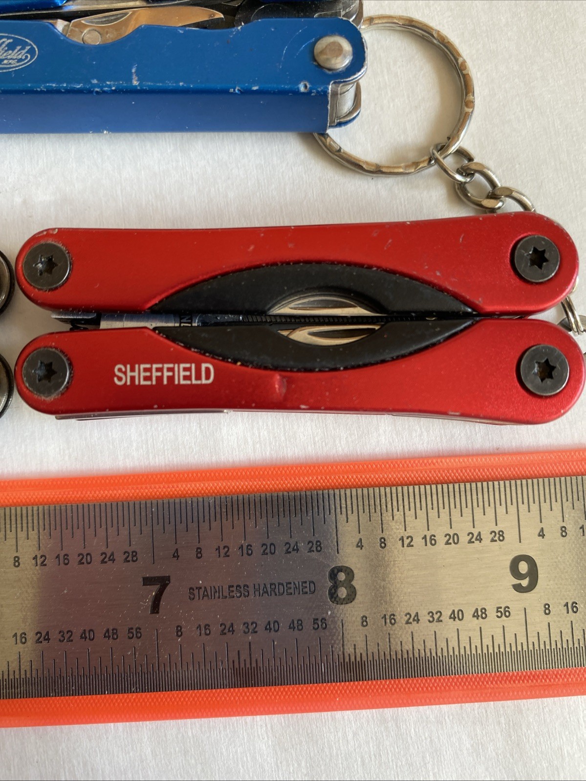 Lot Of 5 Mini Multitools Danco Coleman Sheffield Black Red Blue Camp Fish Hunt