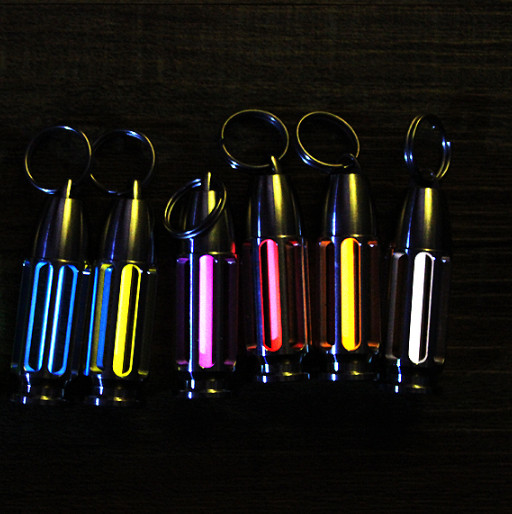 Titanium Luminous Tube Pendants Paracord Beads Key Ring Necklace Pendants 1 Pcs