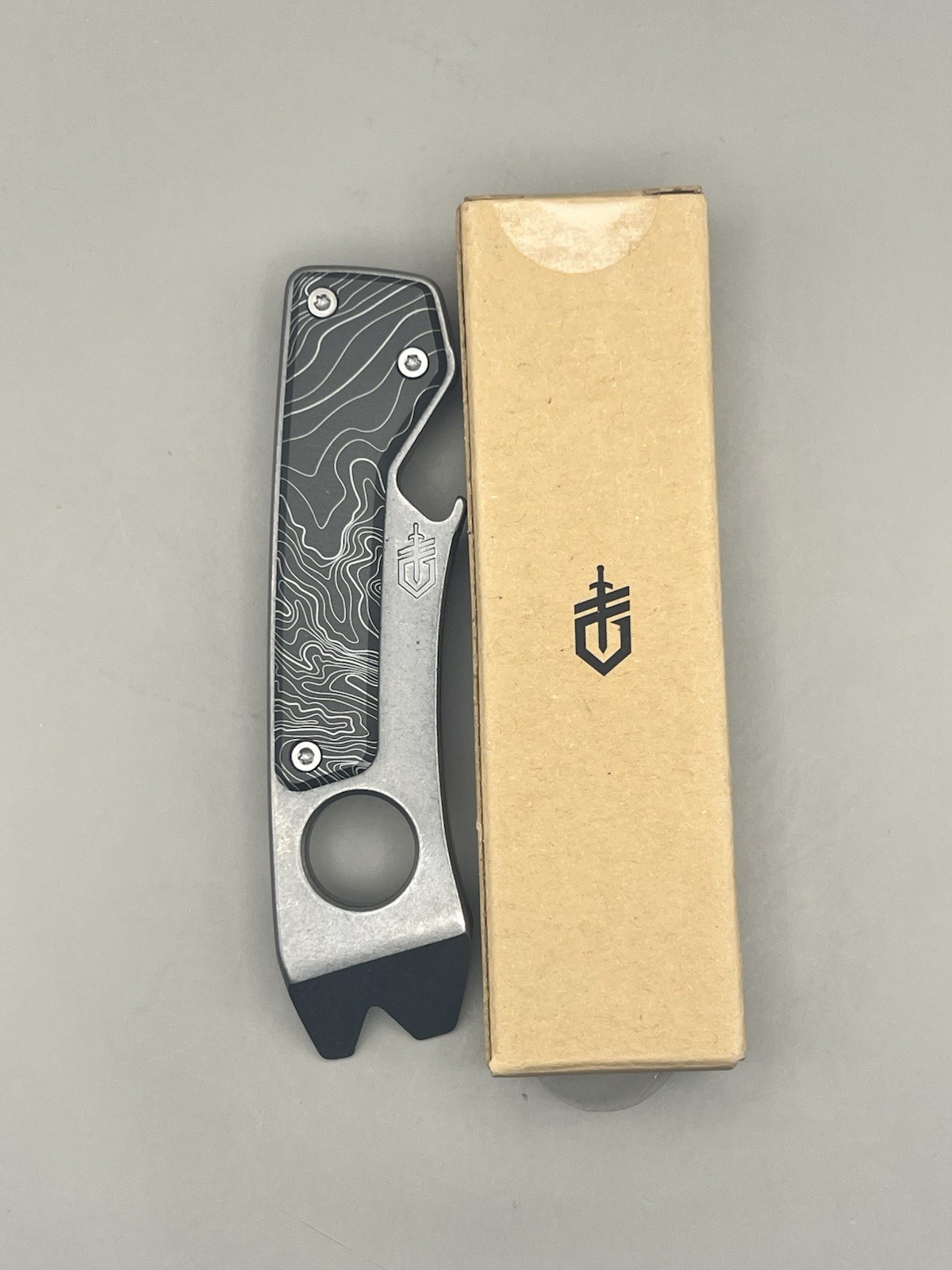 Gerber Chonk Stonewash MultiTool Topo Engraved Scale