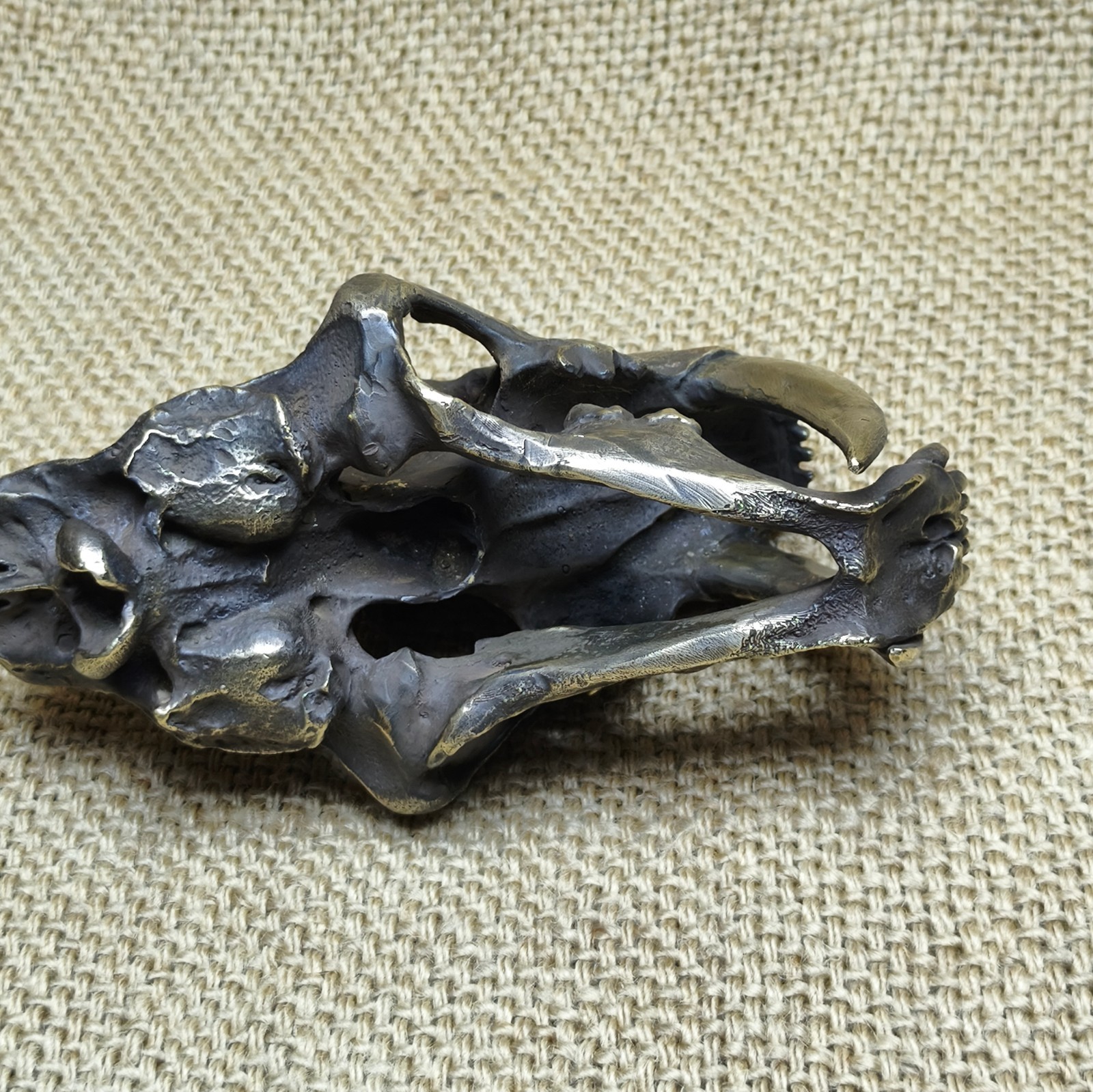 Brass copper saber tooth tiger ornament Artistic handcraft cast feline animal