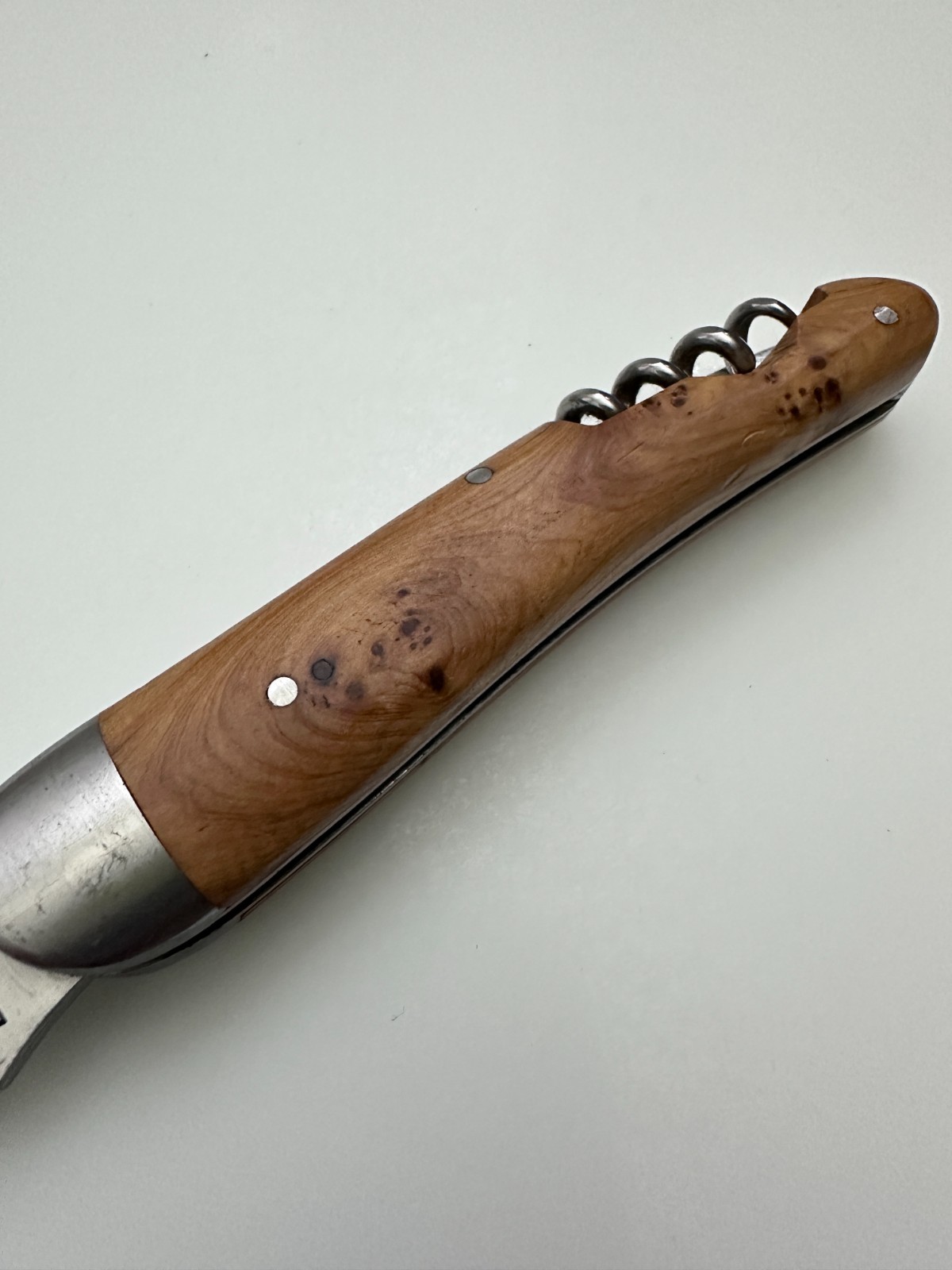 SABOT L’ALSACIEN Burl Wood Pocket Knife Corkscrew Multi tool