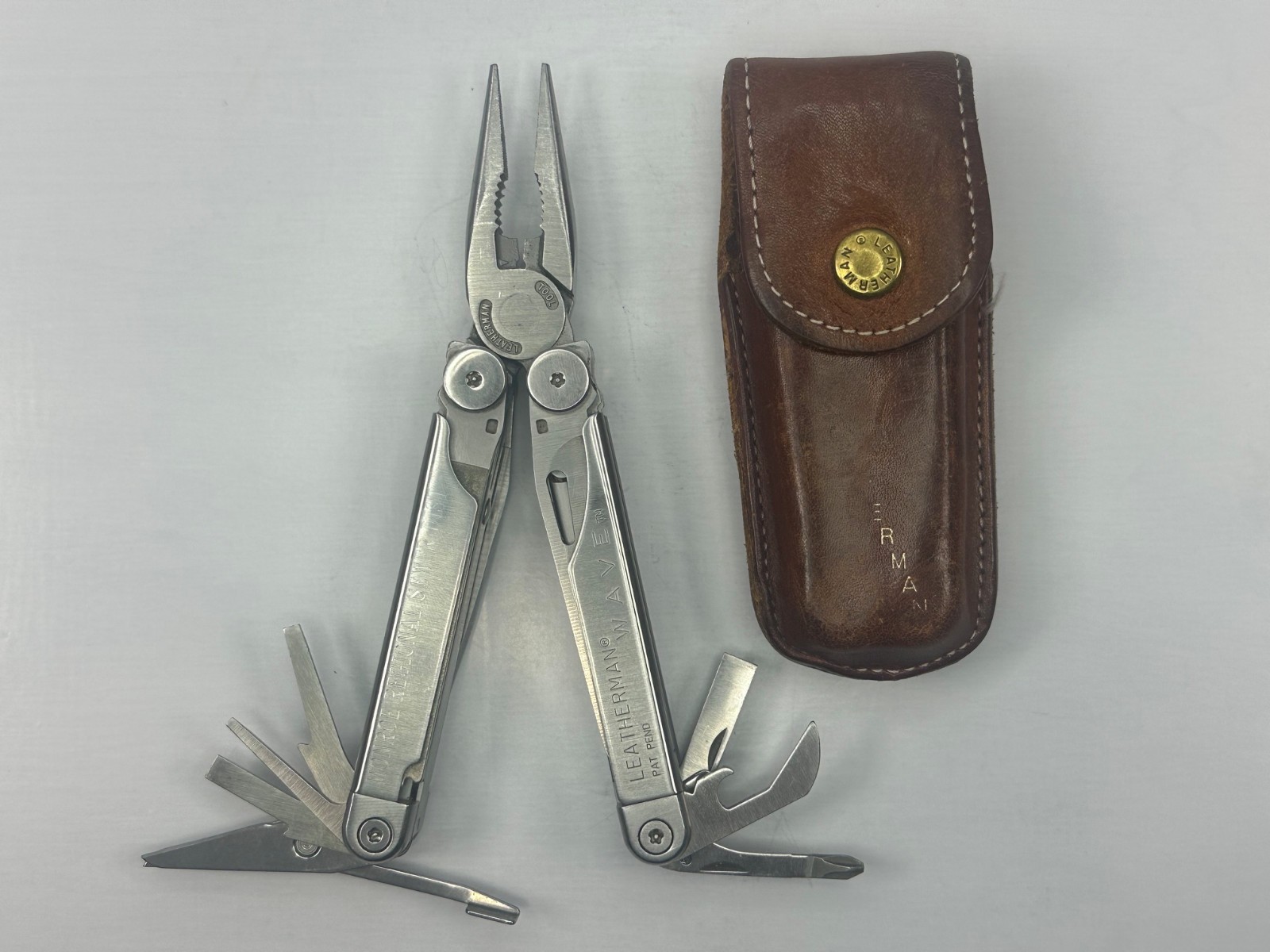 Leatherman Wave Multi Tool Stainless Steel 2003 w/ Leather Sheath Pat Pend USA