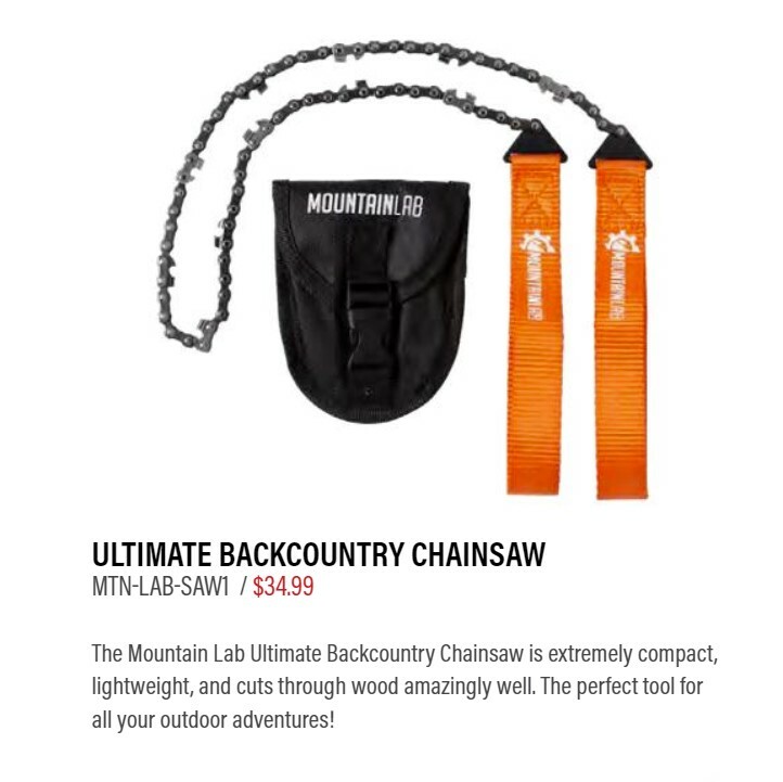 New Mountain Lab Backcountry Pocket Style Hand Chain Saw, Motorcycle, ATV or UTV