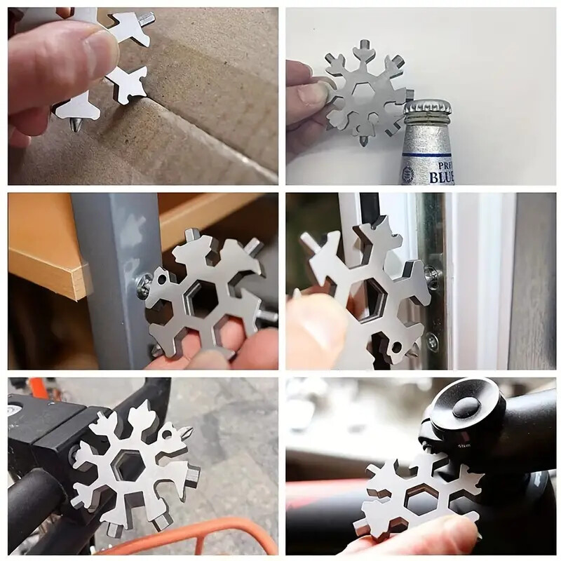 18-in-1 Snowflake Multi-Tool Stainless Steel Multitool Screwdriver Opener New