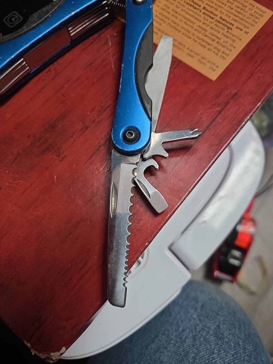 Husky 10 in 1 Folding Pocket Multi Tool Kit Stainless Pliers Knife File – blue