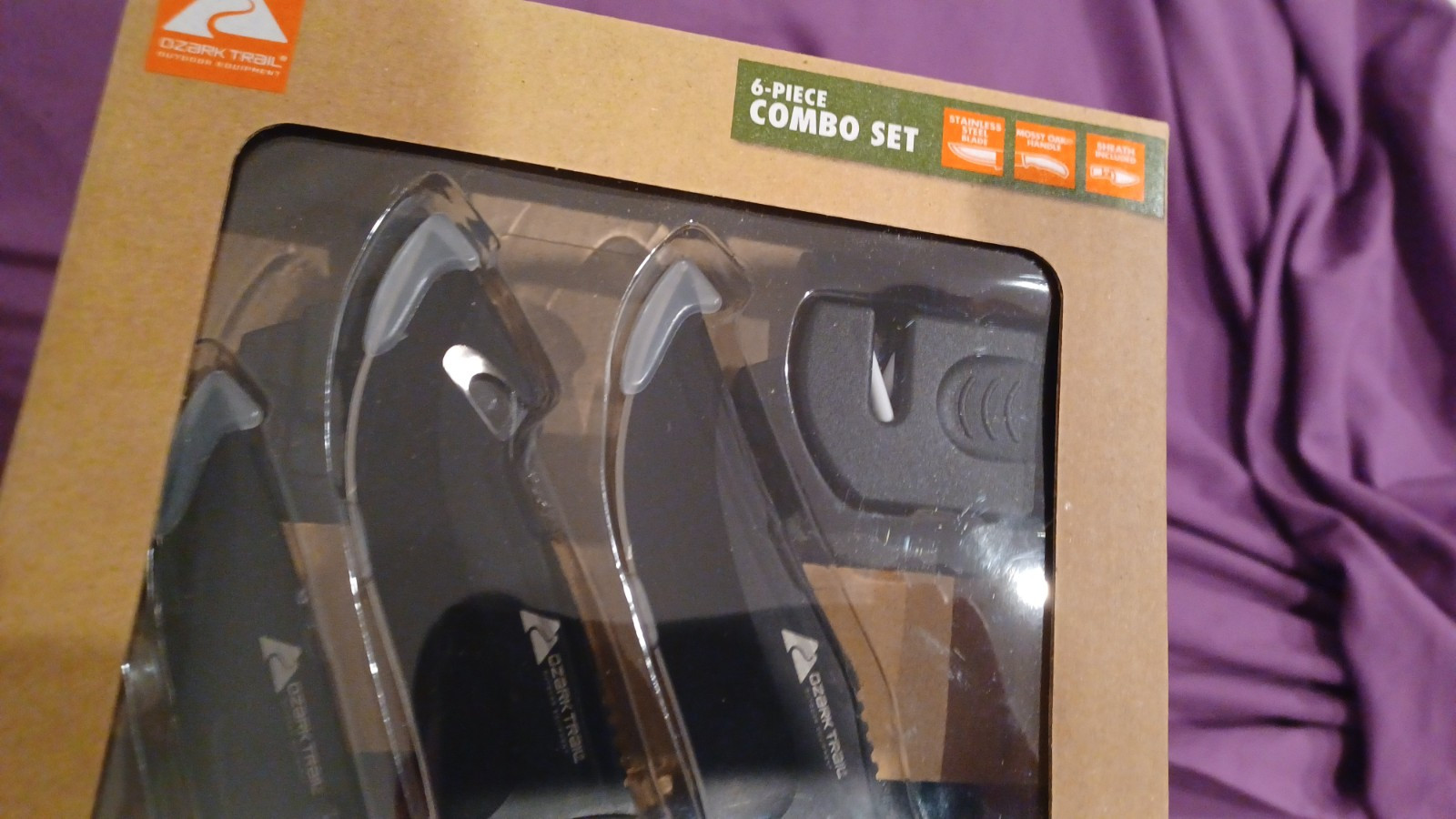 Ozark Trail 6 Piece Combo Knife Set 8.25 inches Fixed Blade & Gut Hook NEW