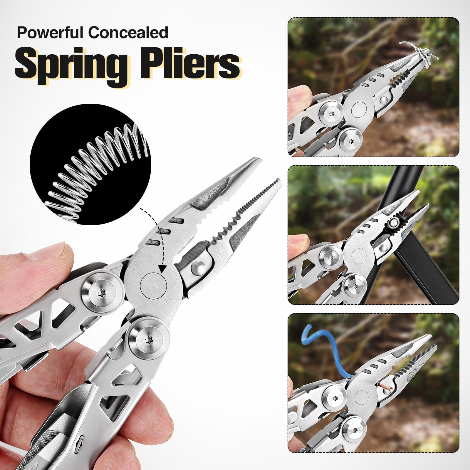 Lightweight Multitool,19-in-1 Multipurpose Plier,420HC Knife,Bottle Opener,Sa…
