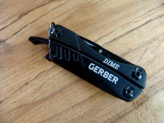 GERBER-CENTER DRIVE-MULTI PLIER-w/GERBER DIME-GERBER CASE-STAINLESS & BLK-EXCLNT