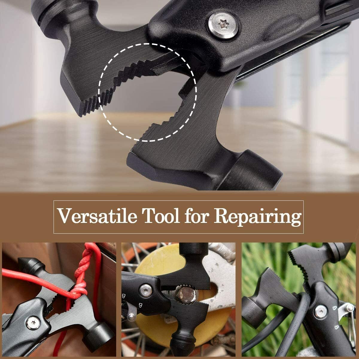 Custom Laser Engraved Multitool 12 in 1 Mini Portable Hammer Shipped from USA KS