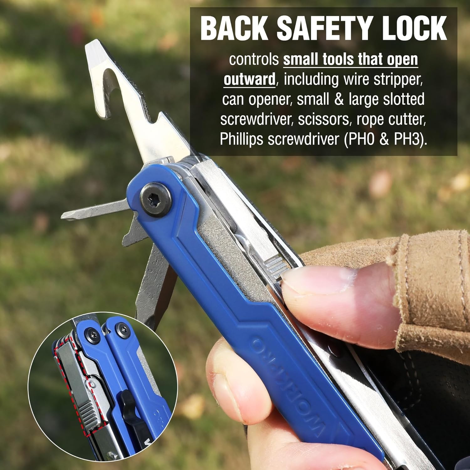 18-in-1 Multitool Pliers, Stainless Steel EDC Tool with Knife & Pouch for Dad