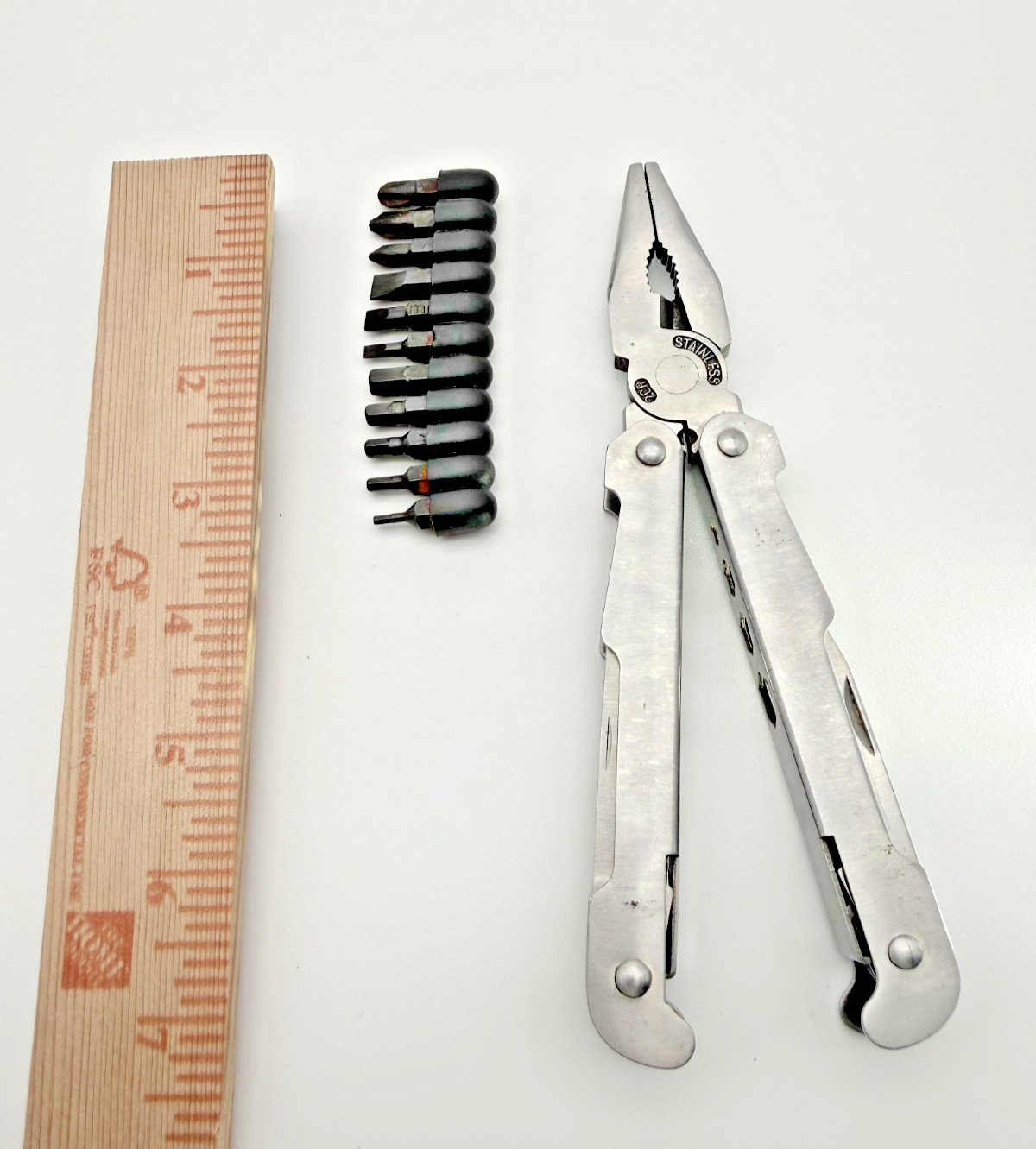 Multi Tool Pliers Knife Saw w/ Bit Set & Sheath EDC
