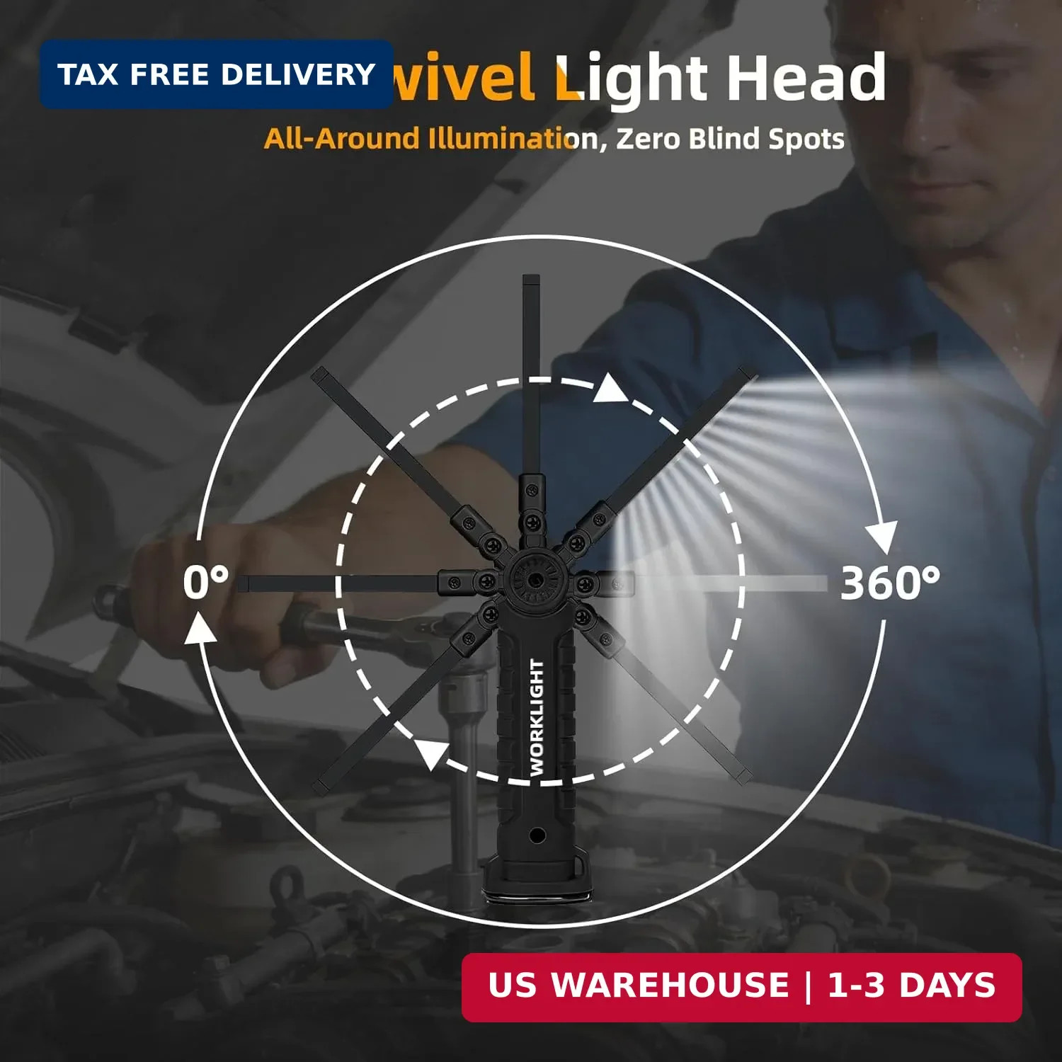 Tool Fathers Day Dad Gifts for Men Him Husband, LED Rechargeable Work Light for