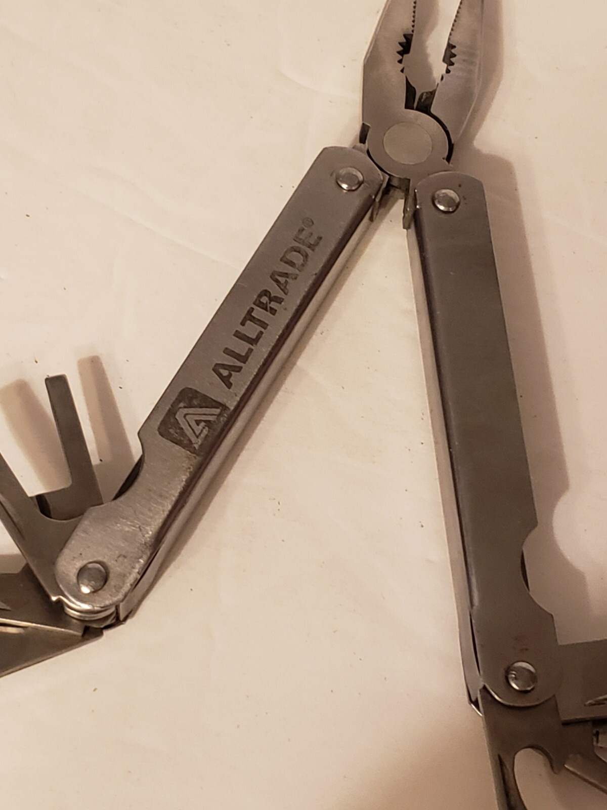 Alltrade Branded Folding Multi Tool With Sheath Pliers Knives Screw Driver Saw