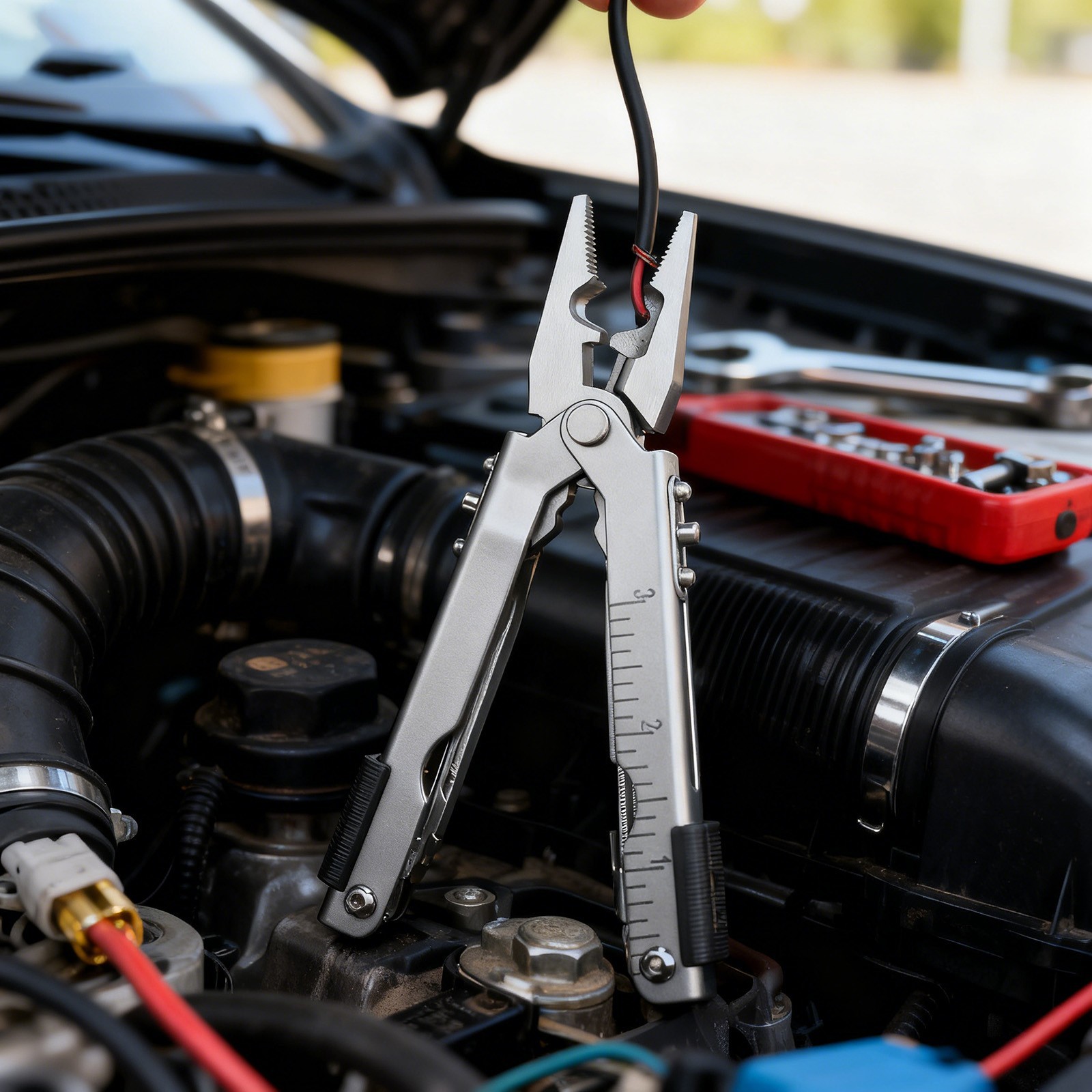 Multi functional telescopic pliers, portable camping tool pliers,Silver