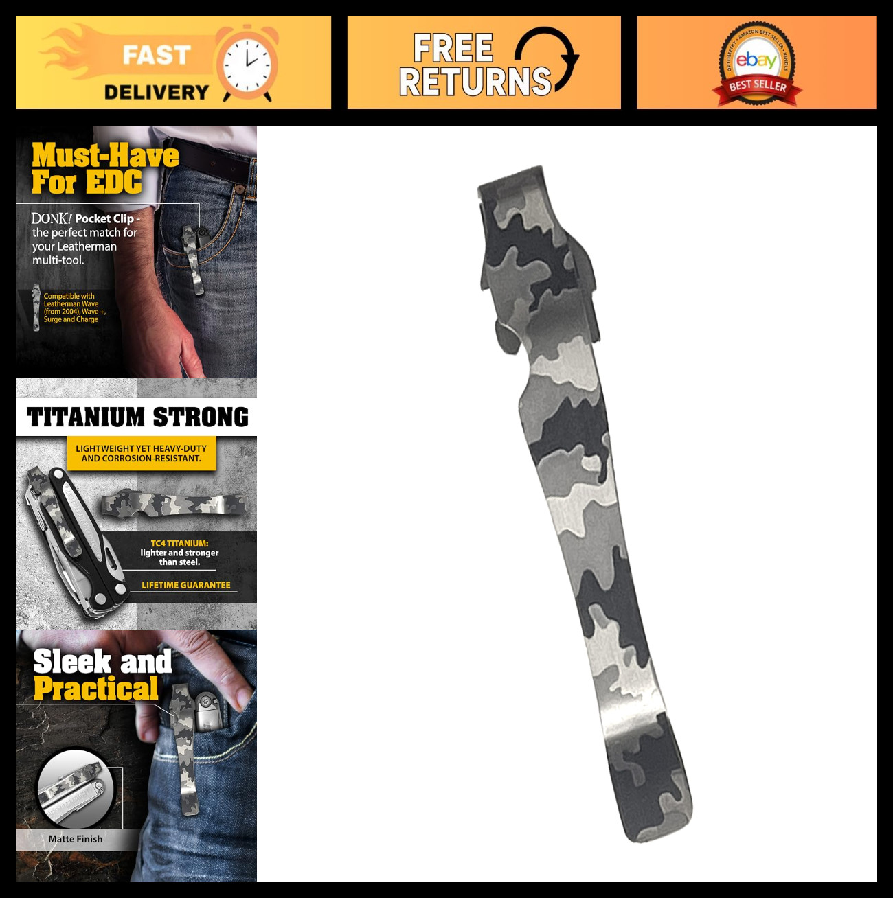Pocket Clip for Wave, Wave Plus, Alpha, Surge, Charge AL – Titanium TC4 – Quick