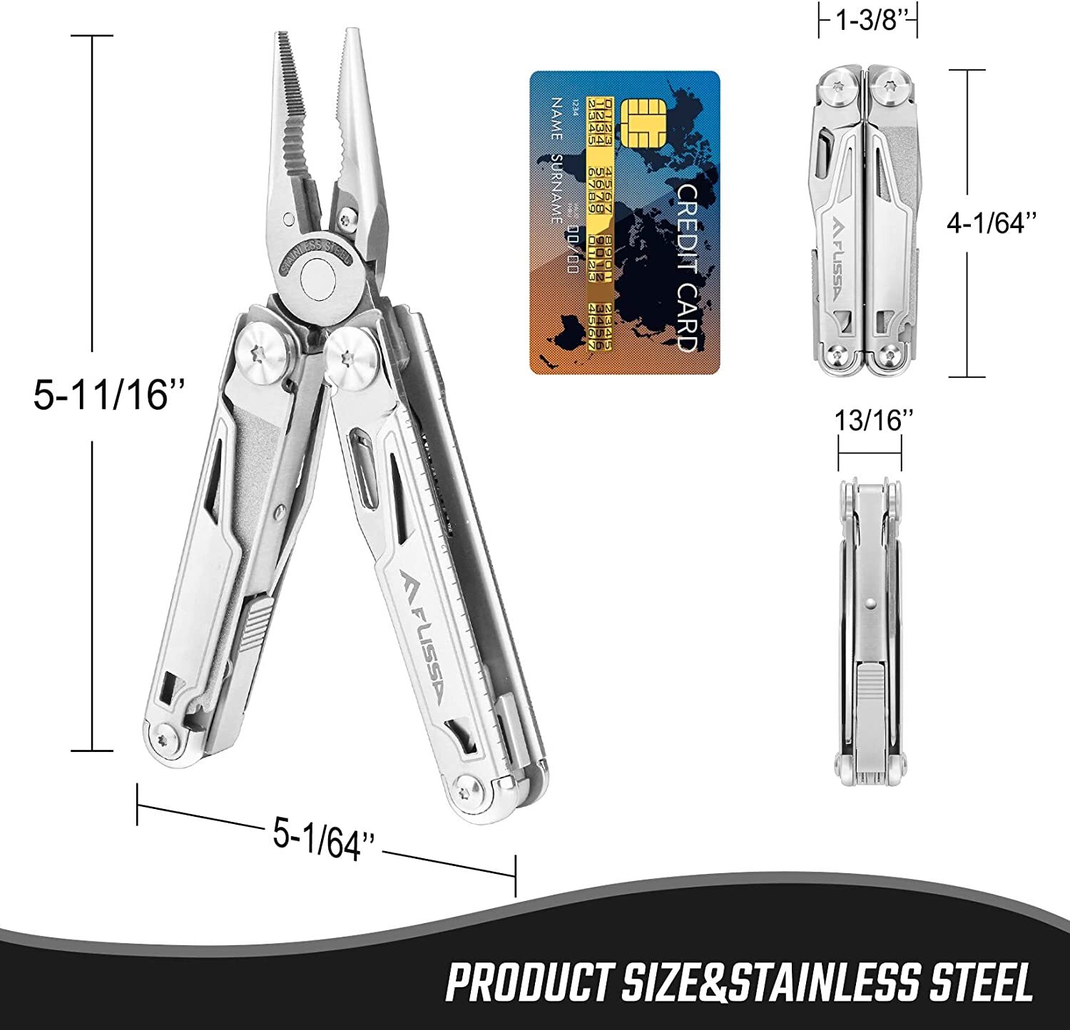 15-in-1/16-in-1/21-in-1 Multi-tool Pocket Knife Safety Locking and Sheath Steel