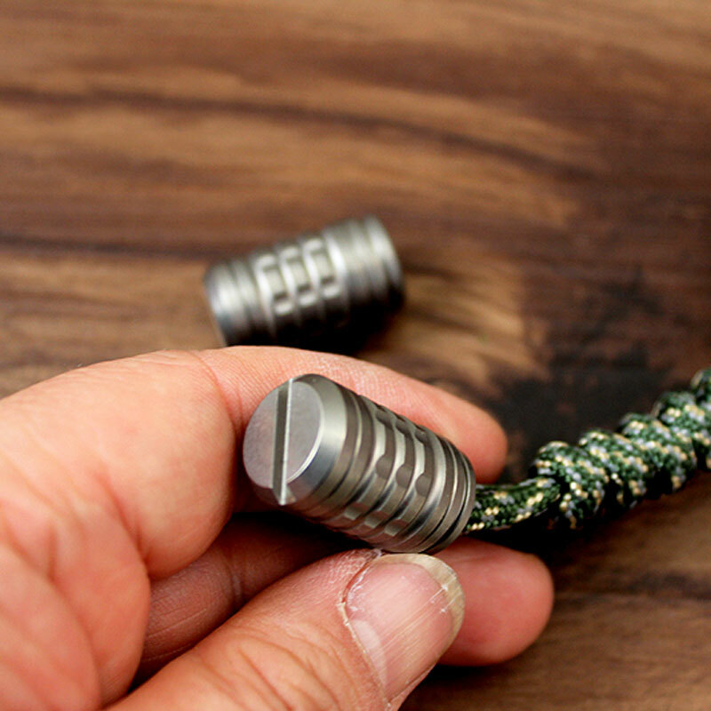 TC4 Titanium Alloy Small Knife Bead Outdoor EDC Lanyard Paracord Rope Pendant