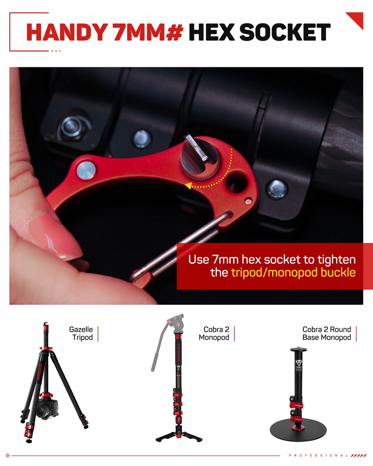 Tool Hook Red, Multifunctional 3-in-1 Hex Tool with 4mm Hex Wrench, Handy 7mm…
