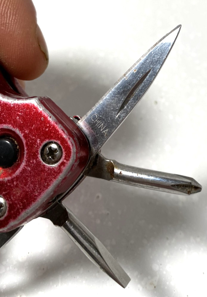 Snap-On multi tool function tool flashlight knife red bottle opener
