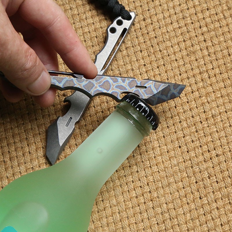 TC4 Titanium alloy Pry Bar with Clip Multi Tool for Outdoor Portable