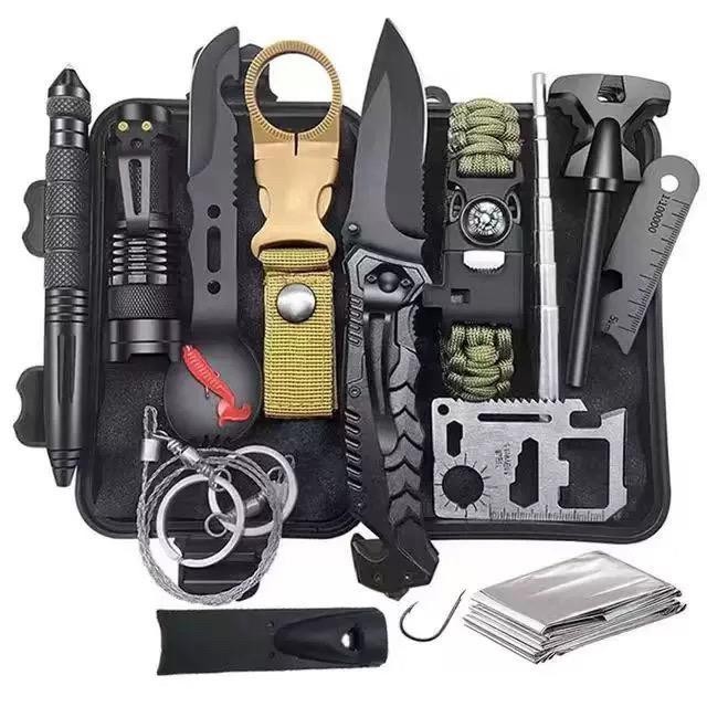 12-in-1 Survival Multi Tool Kit: Great Christmas & Birthday Gift Idea for Men,
