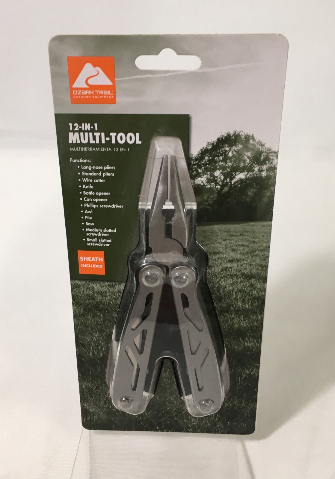OZARK TRAIL 12-IN-1 MULTI-TOOL + SHEATH / FILE / SAW / SCREWDRIVER / MORE / NEW