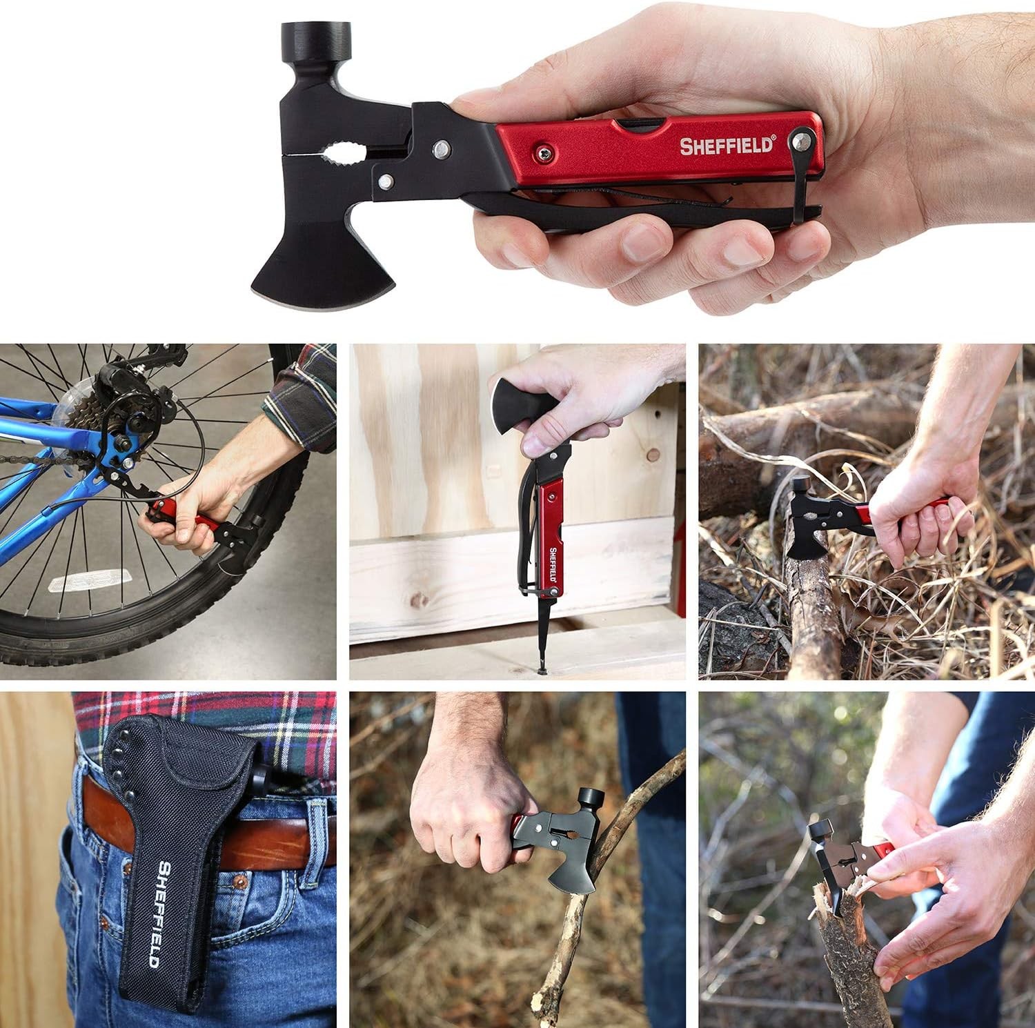 14-in-1 Multitool Stocking Stuffers Camping Hatchet Comes W/ 1680D Polyester