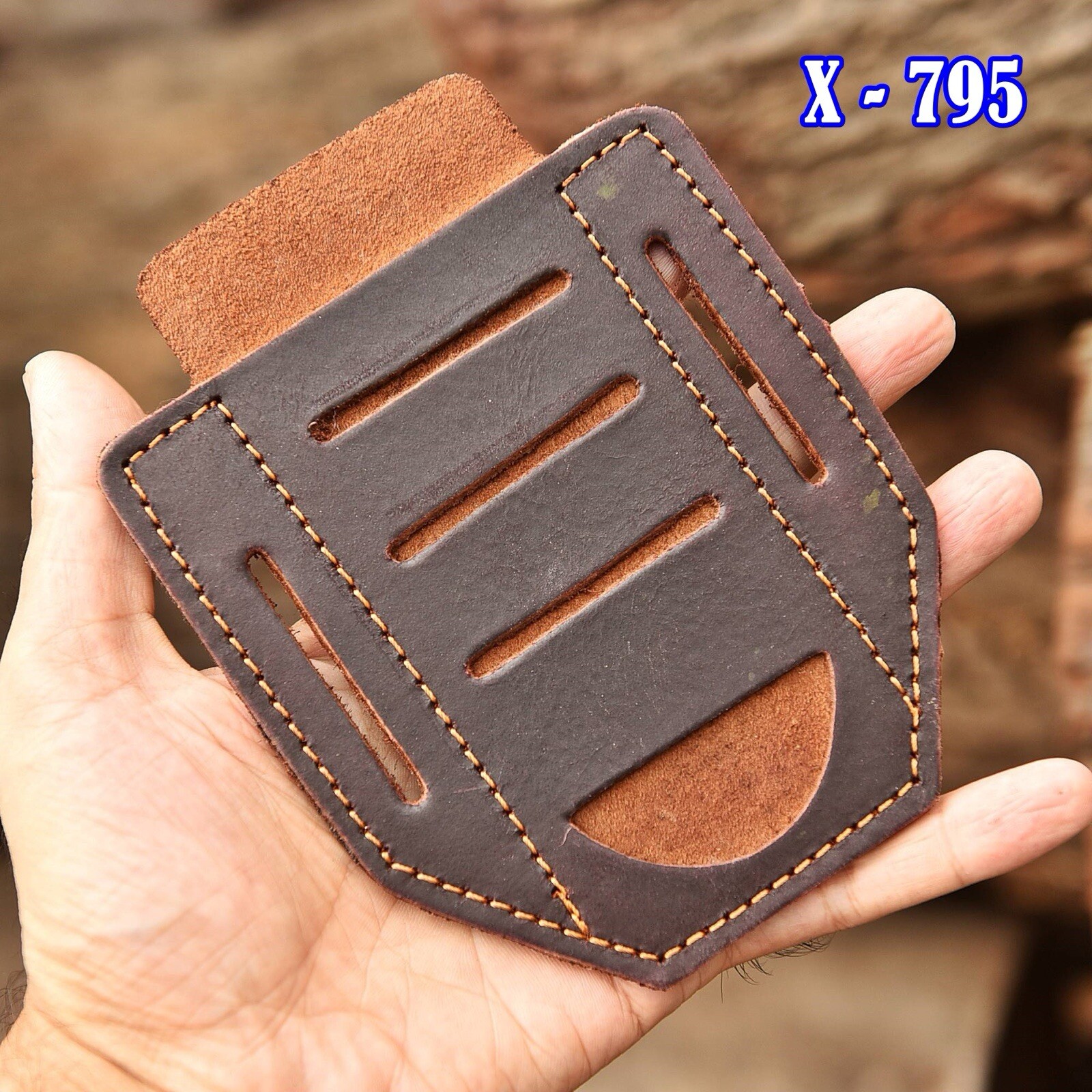Handmade Belt Organizer Multitool Leather Sheath LeatherMan Knife Flashlight
