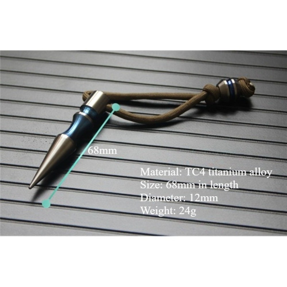 TC4 Titanium Alloy EDC Bead Flame Treated Lanyard Pendant For Knife Paracord DIY