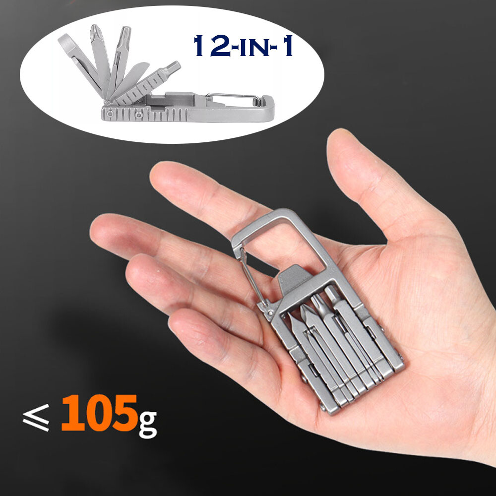 12in1 Keychain Keyring Multi Tool Stainless EDC Screwdriver Opener Camping Tool