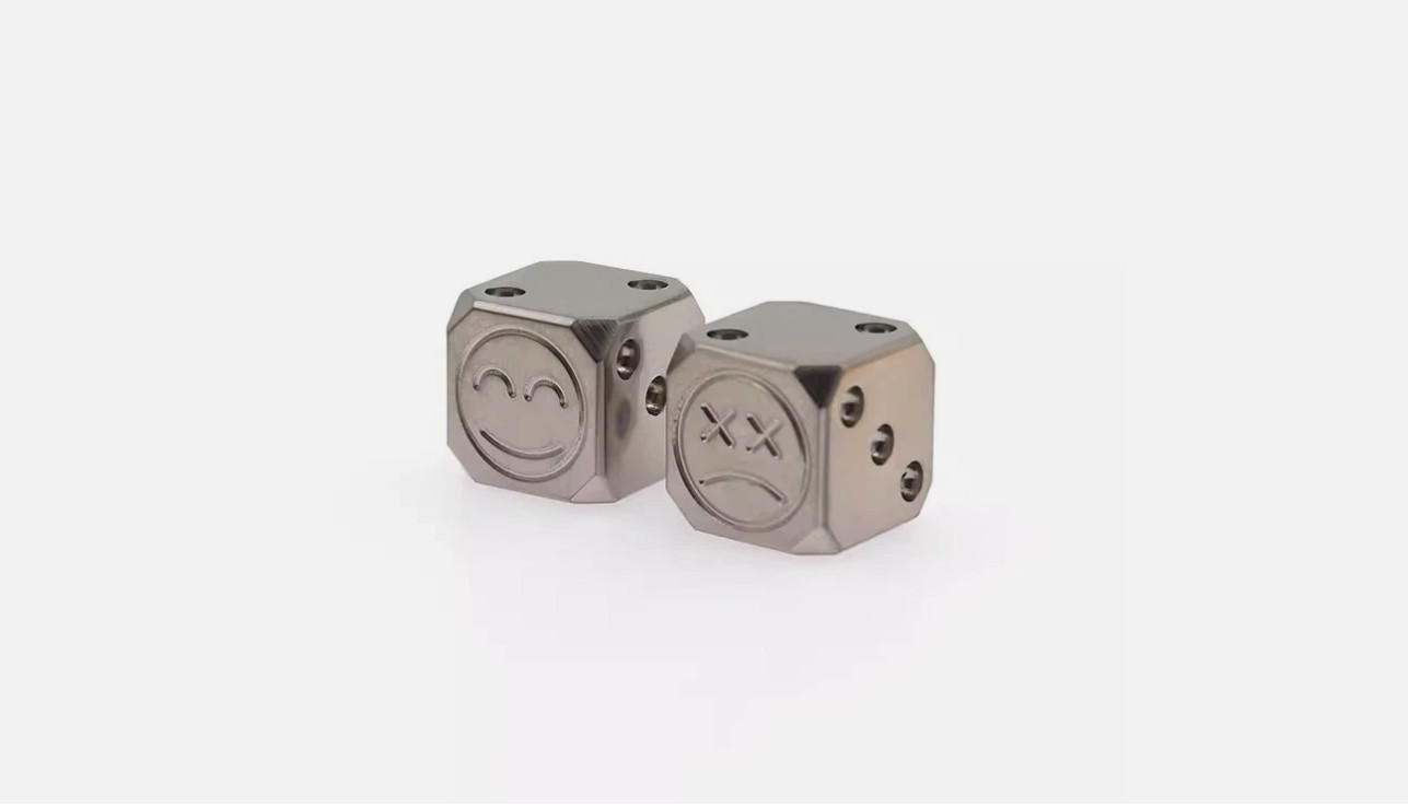 1 Pair Solid TC4 Titanium Alloy Creative Dice EDC Toy KTV Entertainment Supplies