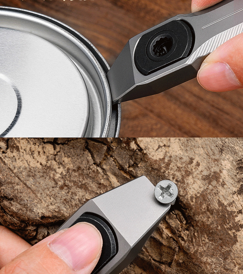 EDC Titanium Alloy Keychain Pocket Pry Bar Crowbar Opener Outdoor Multi Tools