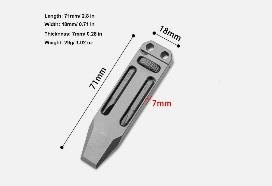 EDC Titanium Alloy Multi Tools Adjustable Wrench Pocket Pry Bar Crowbar w/ Bits