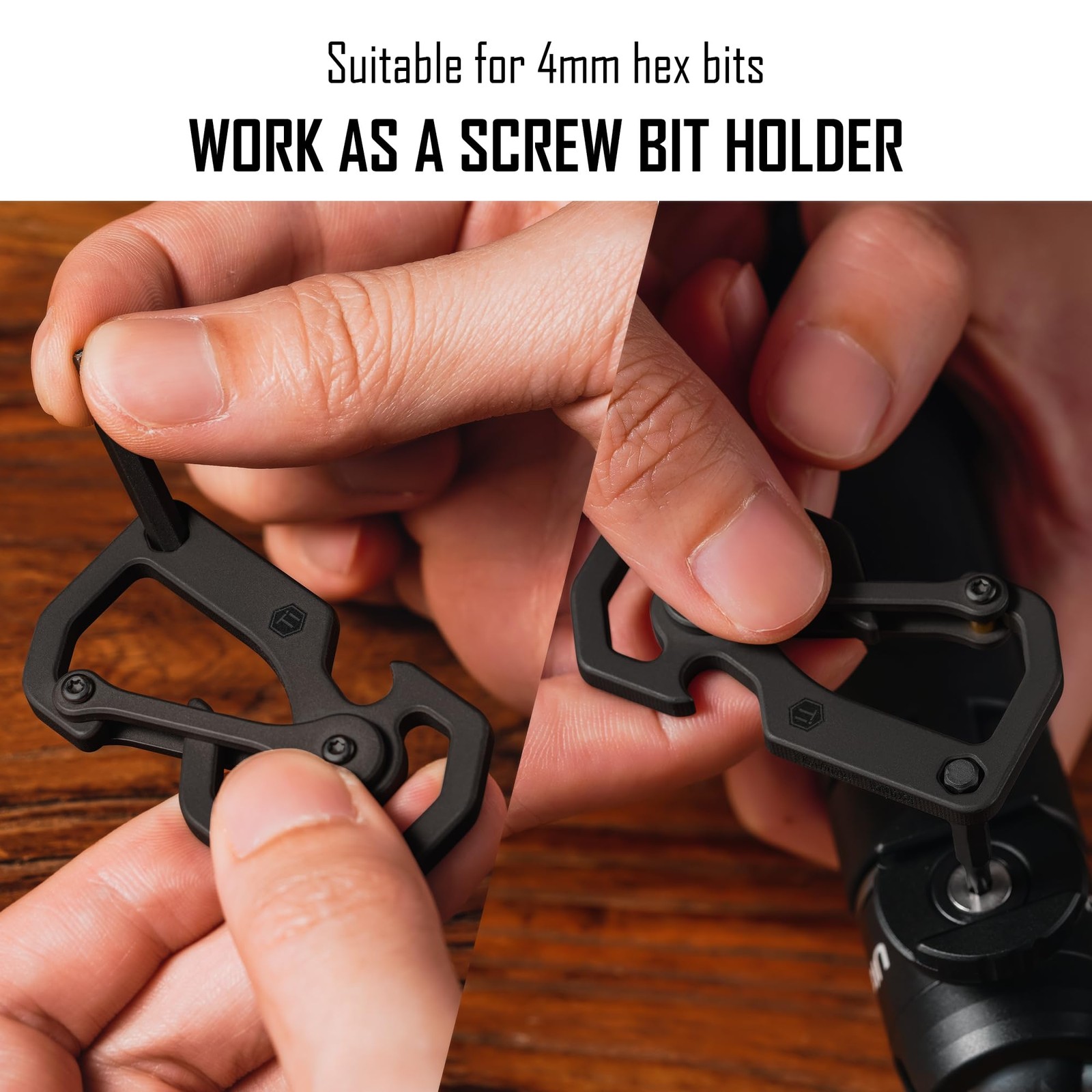 Titanium Carabiner Keychain Tool, 3 Functions in 1 Multitool for Everyday Car…