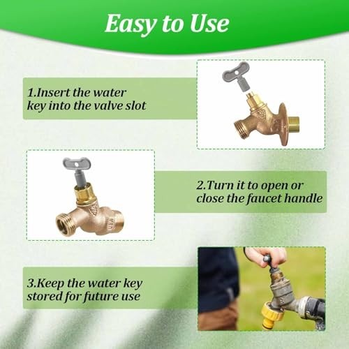 Water Key Sillcock 5/16″ – Outdoor Faucet Handle, Spigot Knob Keys, 6 Pack